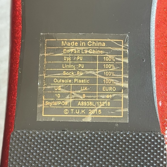 T.U.K. X Luxe De Ville Red Patent Anchor Flats - Picture 12 of 12